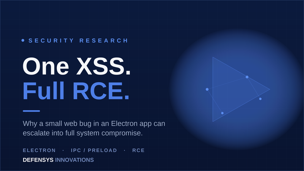 Pentesting Electron applications — how one XSS can escalate to full RCE — Defensys Innovations